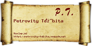 Petrovity Tábita névjegykártya